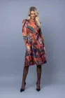 Rochie eleganta cu umeri bufanti caramizie R8349 thumbnail picture - 