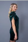 Rochie eleganta din catifea cu fir lame si maneci bufante verde  R8368 thumbnail picture - 