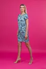Rochie imprimeu paisley cu pliuri si buzunare bleu R8329 thumbnail picture - 