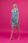 Rochie imprimeu paisley cu pliuri si buzunare bleu R8329 thumbnail picture - 