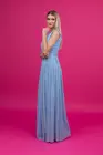 Rochie lunga eleganta din tulle cu sclipici bleu R8328 thumbnail picture - 