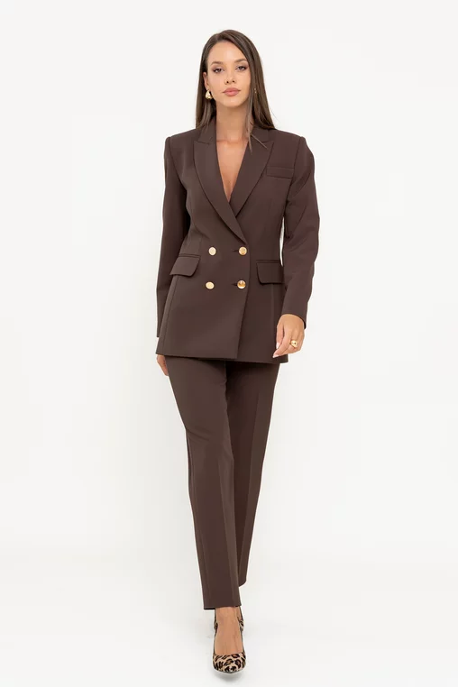 Sacou Caramel double-breasted maro S1513 thumbnail picture - 