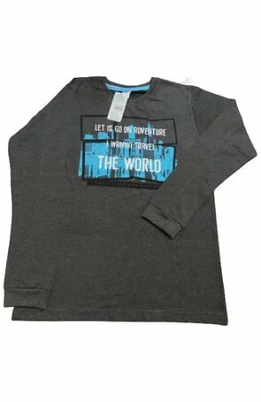 Bluza trening 100% bumbac pentru copii 13 ani - AJS World, grafit