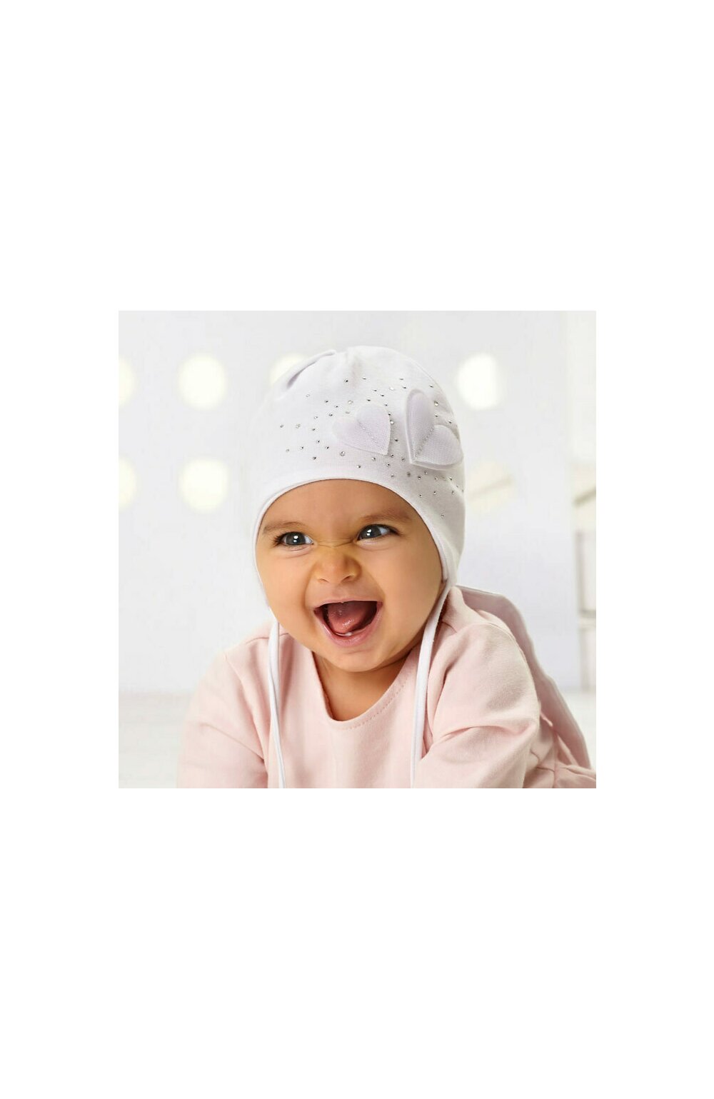 Caciula dublata din bumbac pentru bebelusi 0-6 luni – AJS 44-009 alb carouri imagine noua 2022
