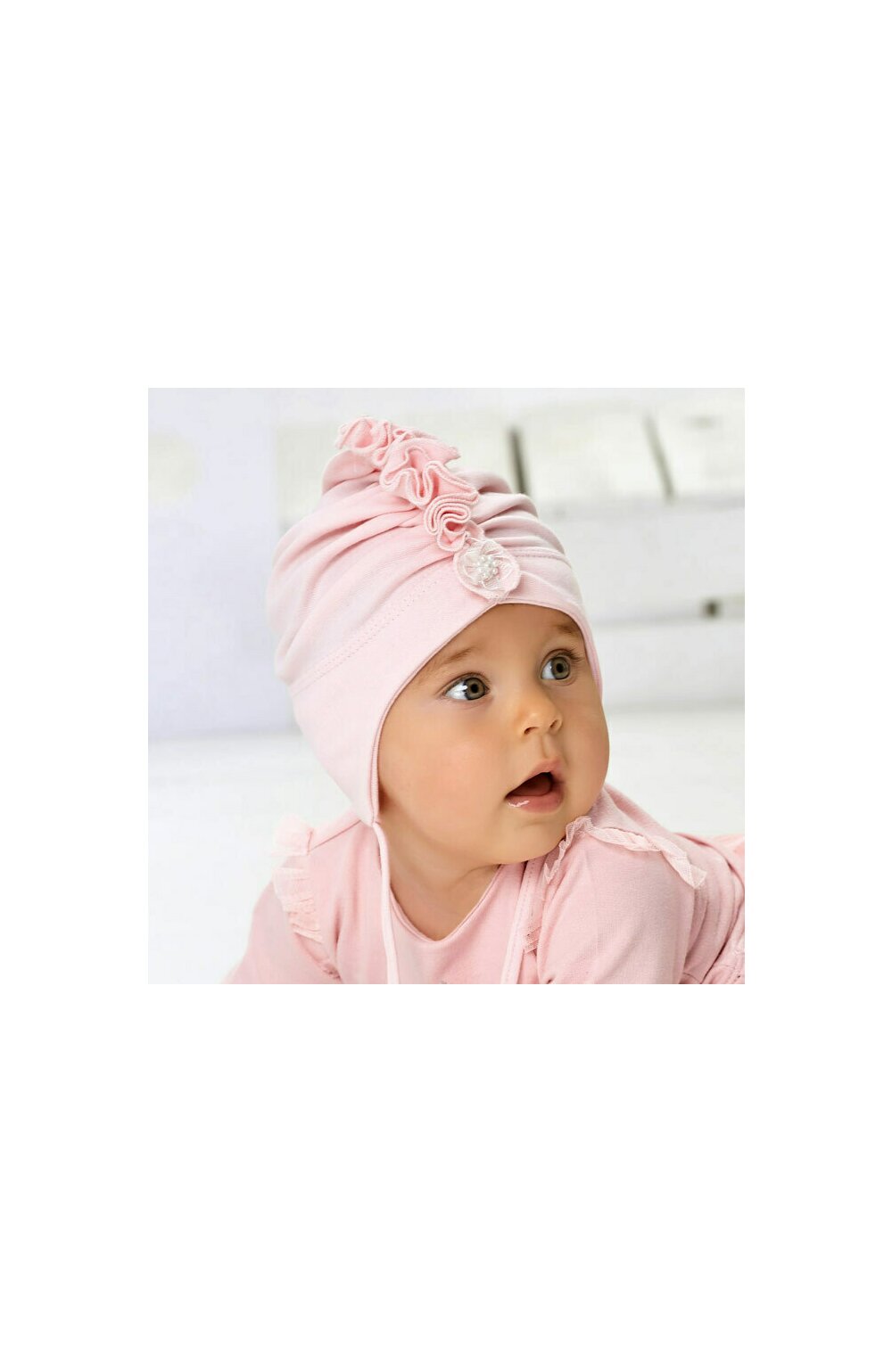 Caciula bumbac pentru fetite 6-18 luni – AJS 44-035 roz 44-035 imagine noua 2022