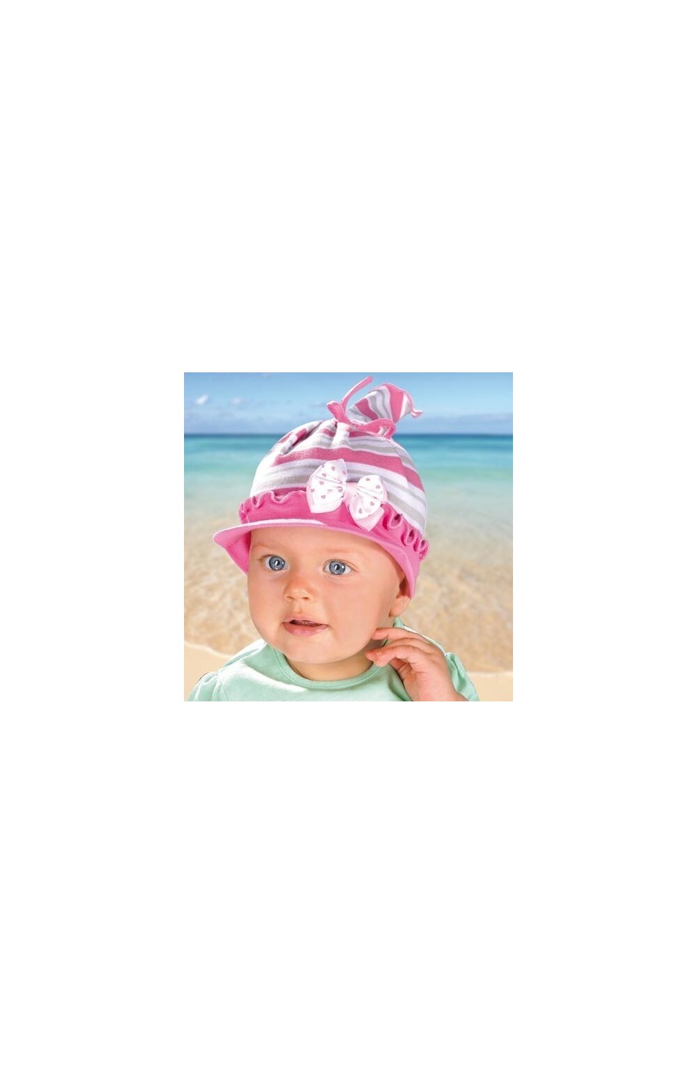 Caciulita de vara din bumbac pentru fetite 6-24 luni – AJS 28-143 roz, fucsia, alb 28-143 imagine noua 2022
