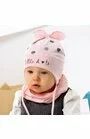 Caciula bumbac pentru fetite 6-12 luni - AJS 42-027 roz
