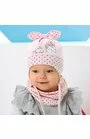 Caciula din bumbac pentru fetite 6-12 luni - AJS 42-030 roz