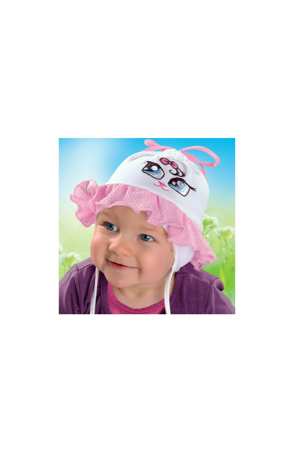 Caciula din bumbac pentru fetite 1-12 luni – AJS 26-011 multicolor carouri imagine noua 2022