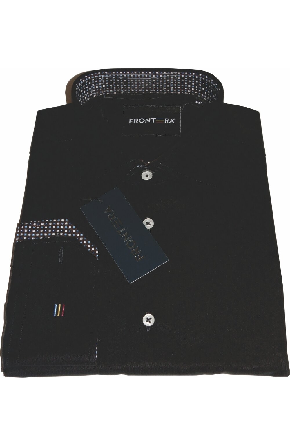 Camasa premium barbati, 100% bumbac, regular fit - frontera - negru dungi cu bezati