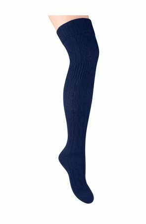 Ciorapi peste genunchi din lana - Steven S089-25 bleumarin