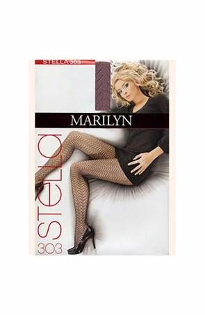 Ciorapi subtiri cu model - Marilyn Stella 303, 30 DEN - negru, nude