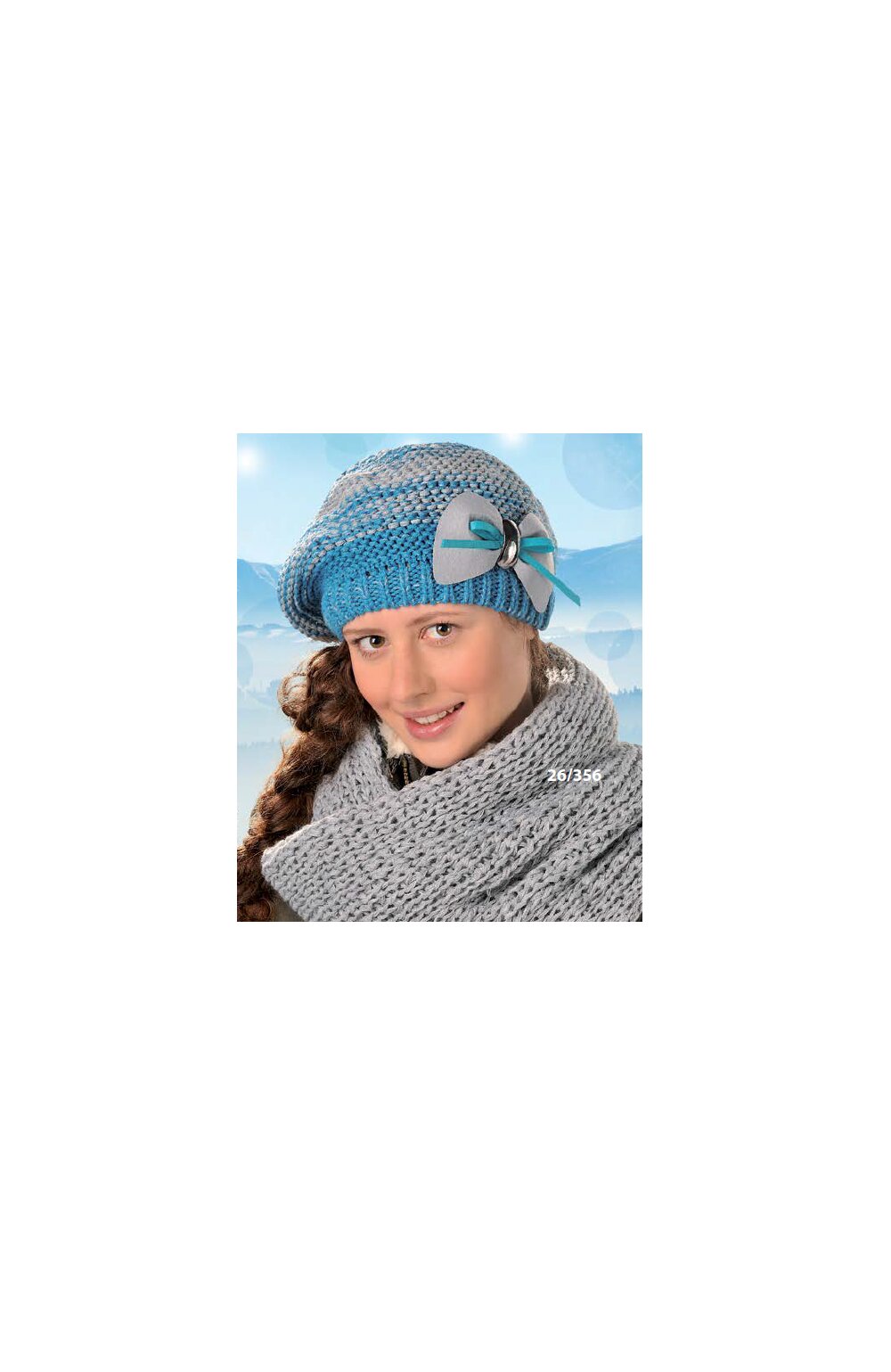 Fular tricotat pentru fete peste 12 ani – AJS 26-356 gri deschis, gri inchis, mov, visiniu, bej, negru, fucsia 26-356 imagine noua 2022