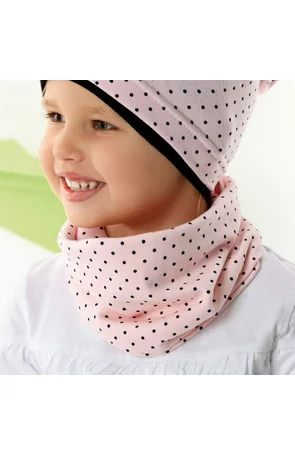 Fular din bumbac pentru fetite 6 luni-7 ani - AJS 44-254 roz buline