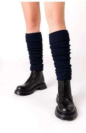 Jambiere din lana pentru dama - Steven S095-05 bleumarin