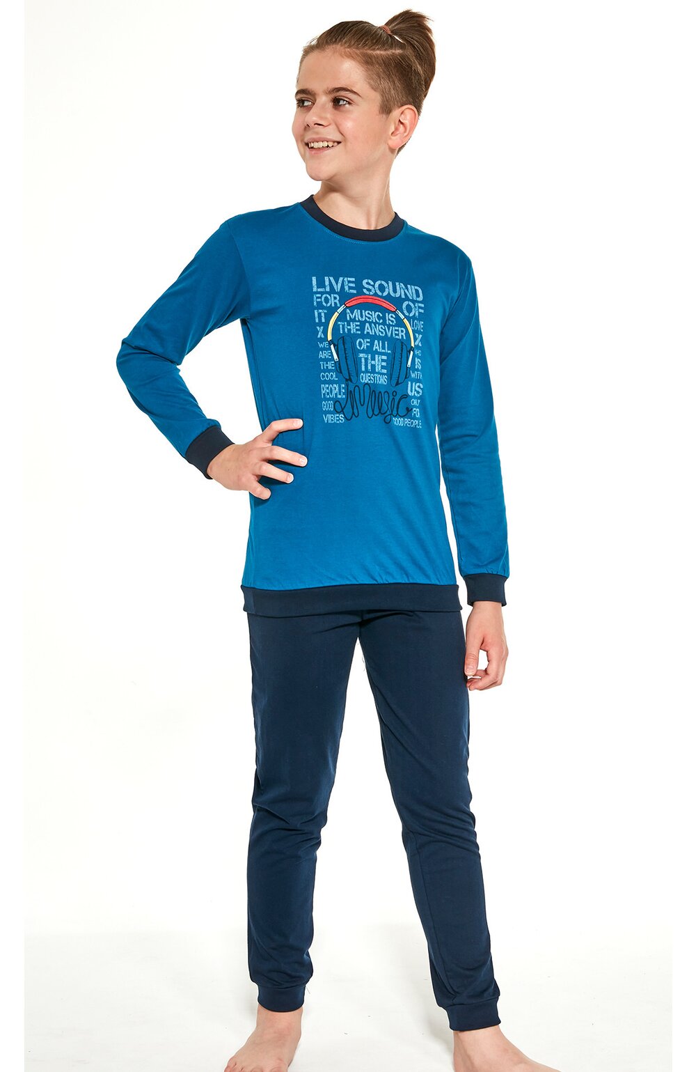 Pijama baieti 9-14 ani, 100% bumbac, cornette b267-121 music