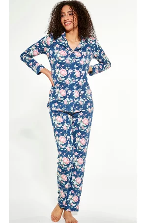 Pijama dama, camasa cu nasturi, 100% bumbac, Cornette W482-283 Cindy