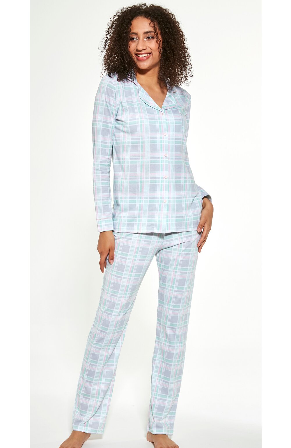 Pijama dama, camasa cu nasturi, 100% bumbac, Cornette W482-284 Susie 100 imagine noua 2022