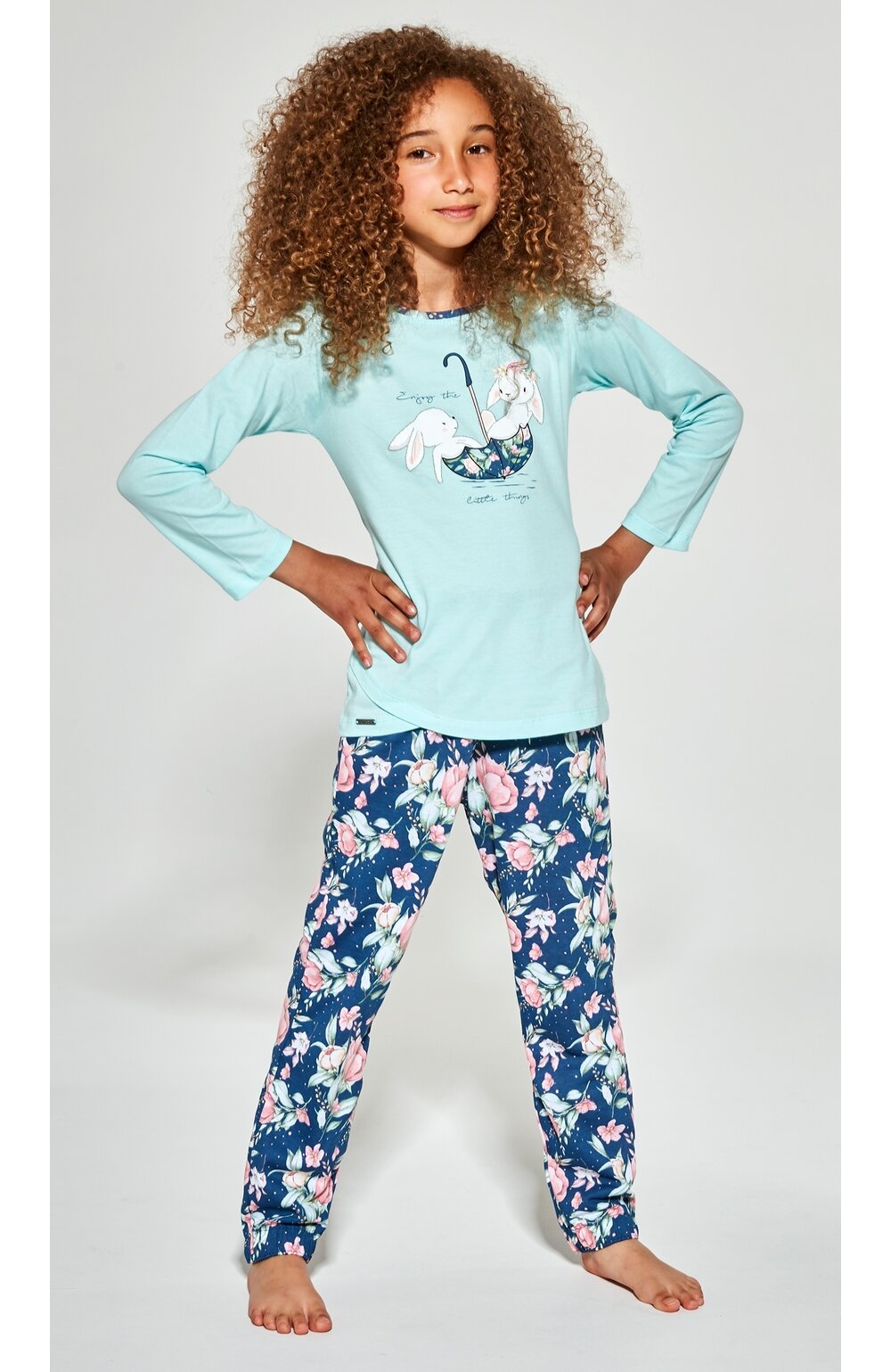 Pijama fete 1-8 ani, 100% bumbac - cornette g030-140 umbrella
