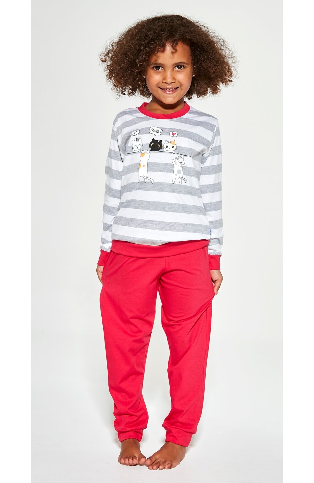 Pijama fete 9-14 ani, 100% bumbac, Cornette G475-149 Hello 100 imagine noua 2022