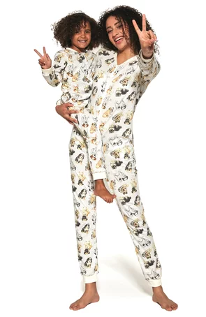 Pijama salopeta pentru fete 1-8 ani, colectia mama-fiica, Cornette G384-146 Dogs 2