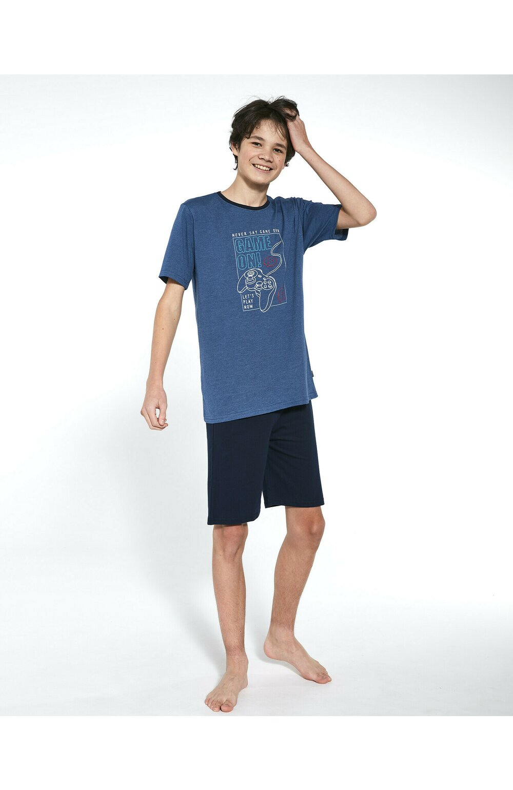 Pijama adolescenti, marimi 164-188 cm, bumbac, Cornette B519-036 carouri imagine noua 2022