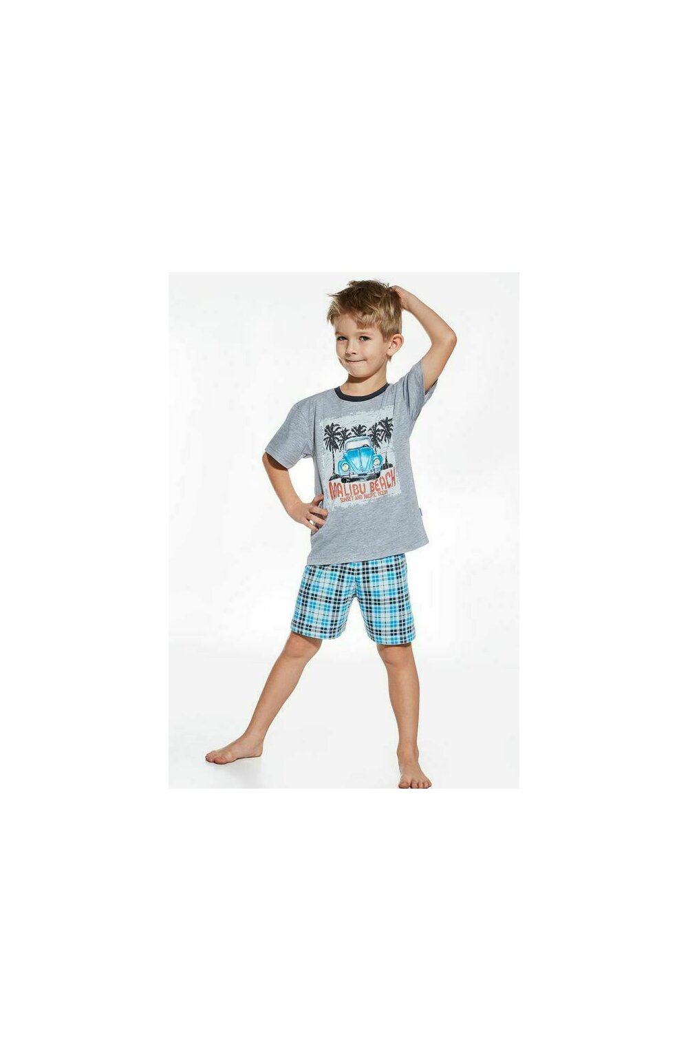 Pijama baieti 1-8 ani, colectia tata-fiu, Cornette B789-052 Malibu beach carouri imagine noua 2022
