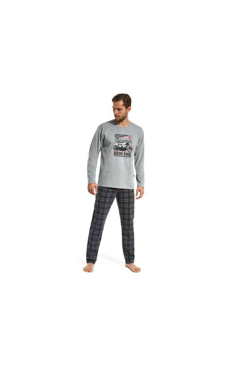 Pijama barbati, bumbac, Cornette M124-089 carouri imagine noua 2022