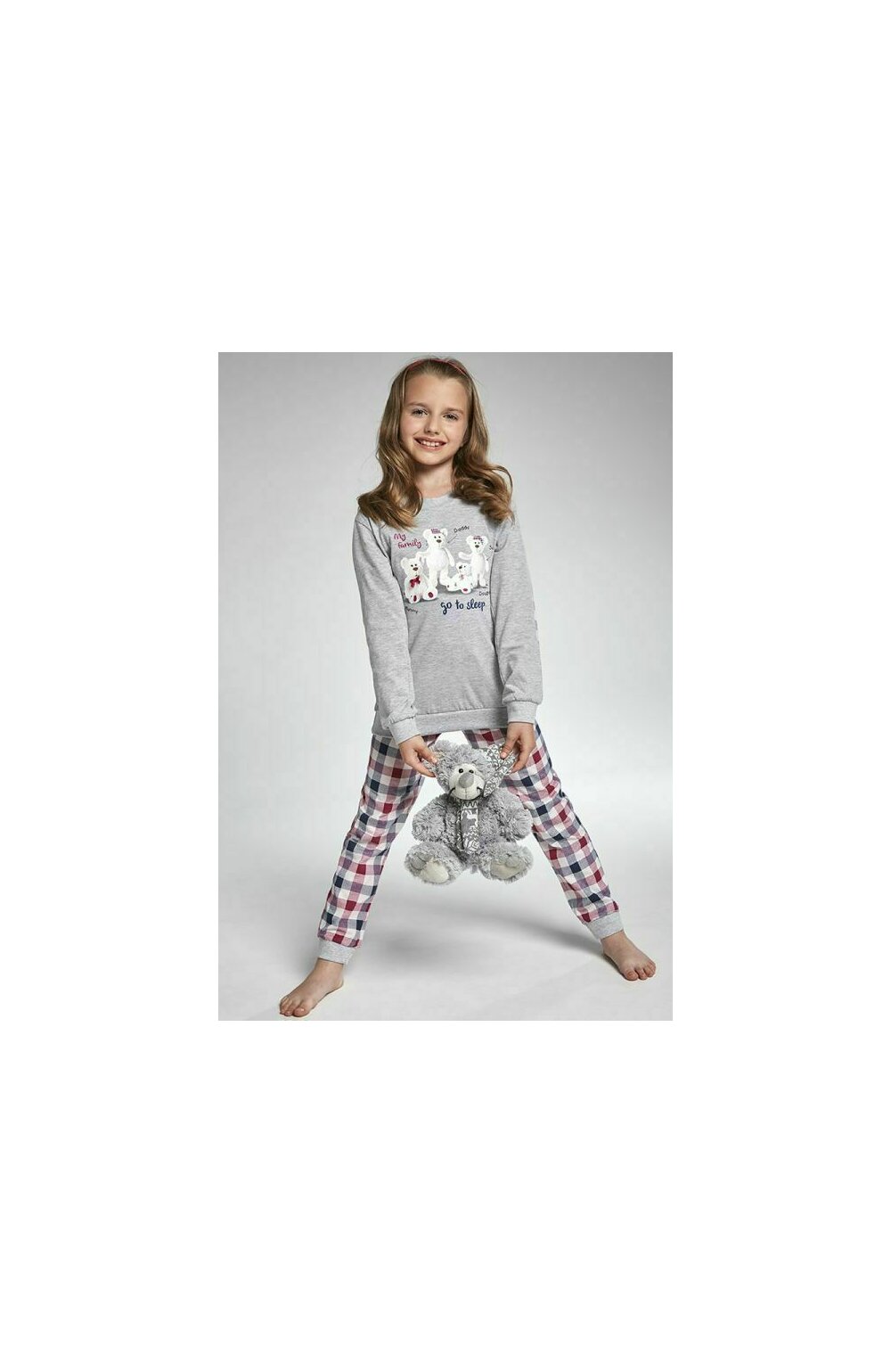 Pijama fete 9-14 ani, colectia mama-fiica, Cornette G177-102 My family carouri imagine noua 2022