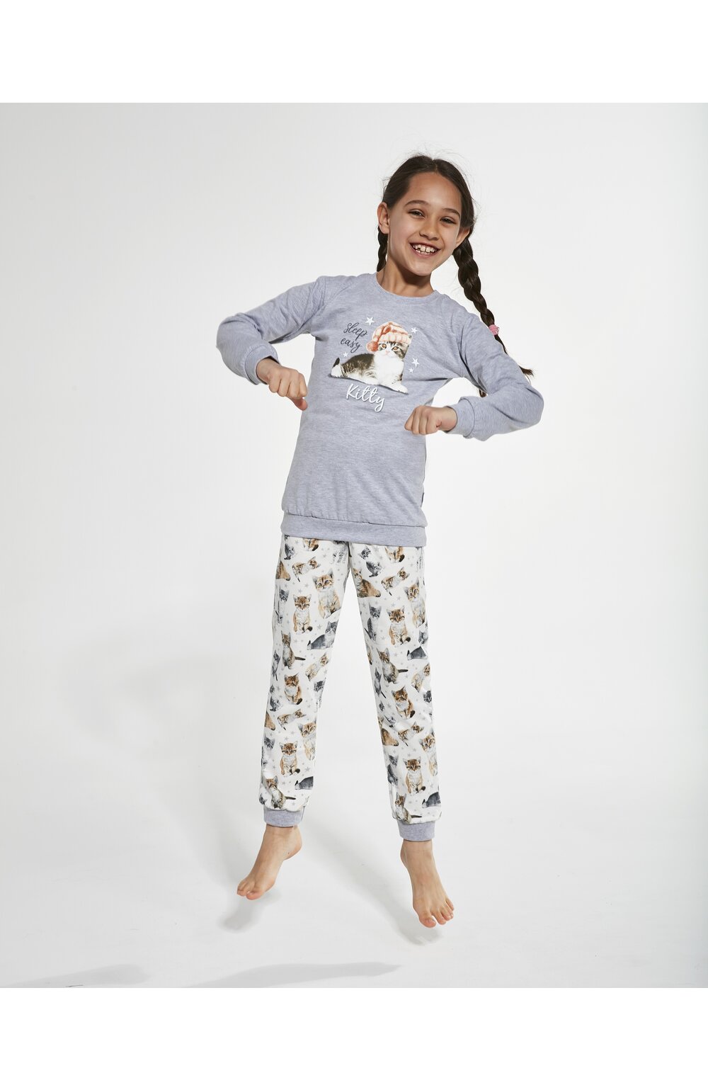 Pijama fete 1-8 ani, bumbac, Cornette G377-135 carouri imagine noua 2022