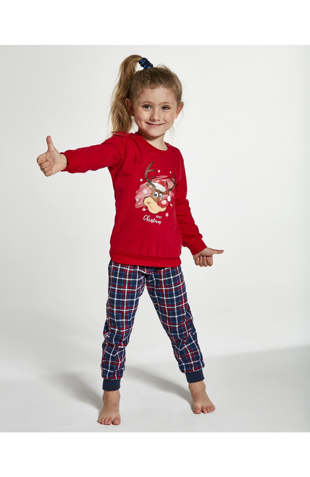 Pijama fete 1-8 ani, colectia FAMILIE, Cornette G594-130 Merry Christmas carouri imagine noua 2022