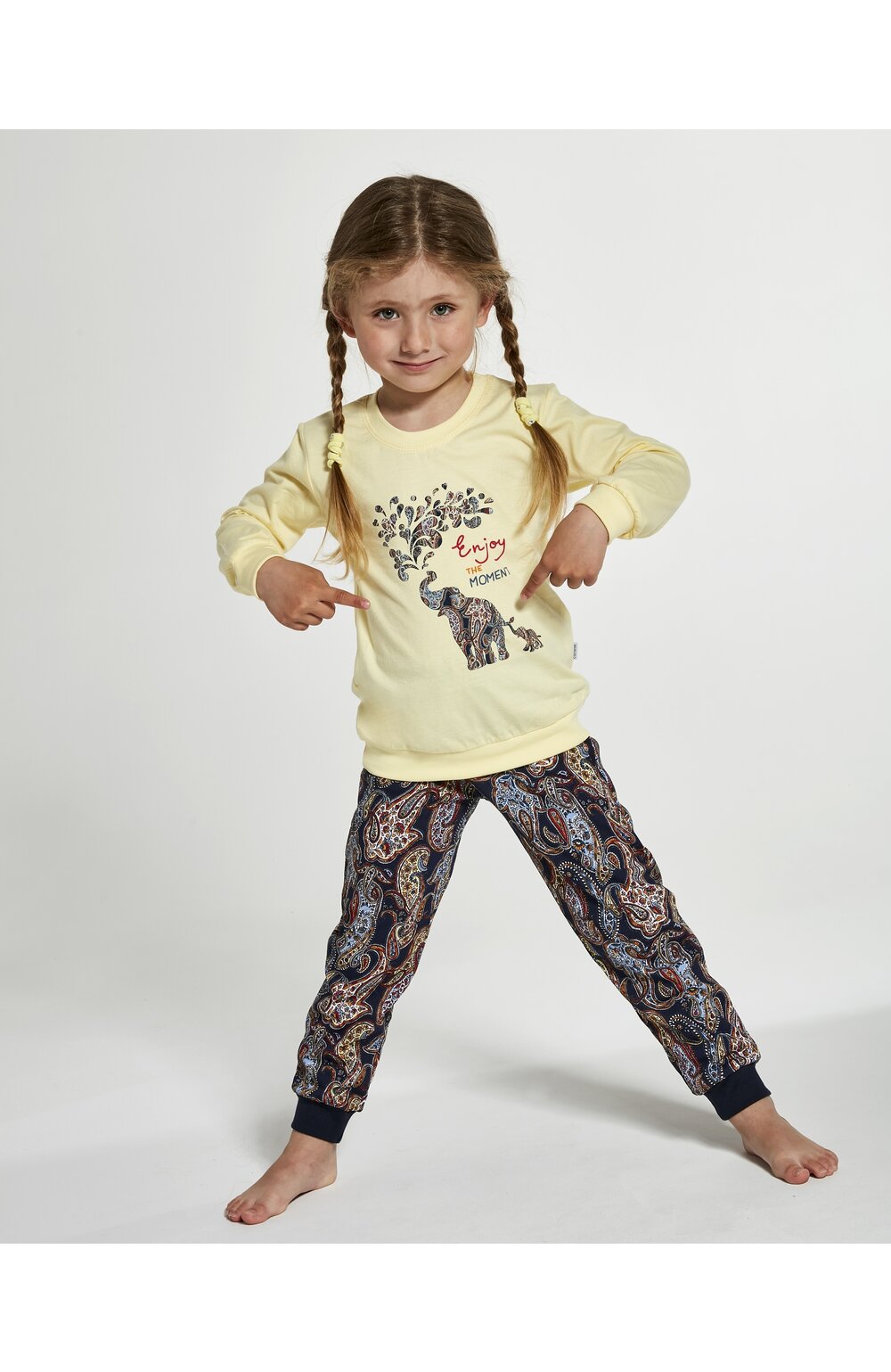 Pijama fete 1-8 ani, colectia mama-fiica, Cornette G594-133 Elephant carouri imagine noua 2022