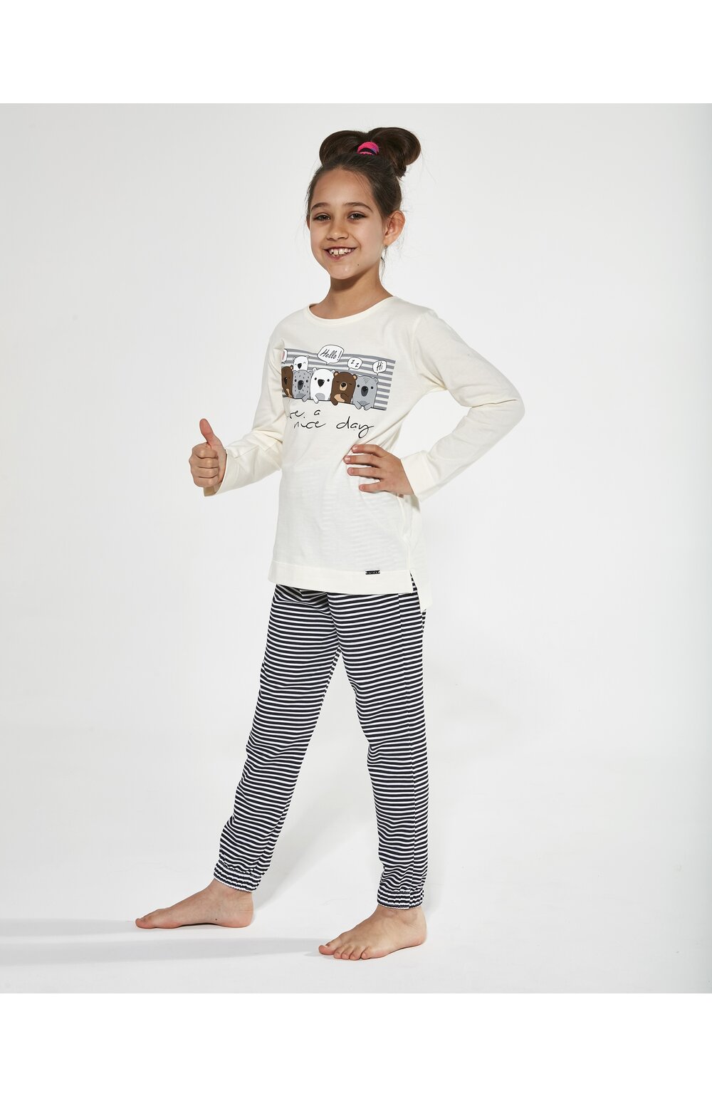 Pijama fete 9-14 ani, 100% bumbac, Cornette G781-129 carouri imagine noua 2022
