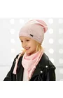 Set caciula cu esarfa pentru fetite 1,5-7 ani - AJS 44-155 roz