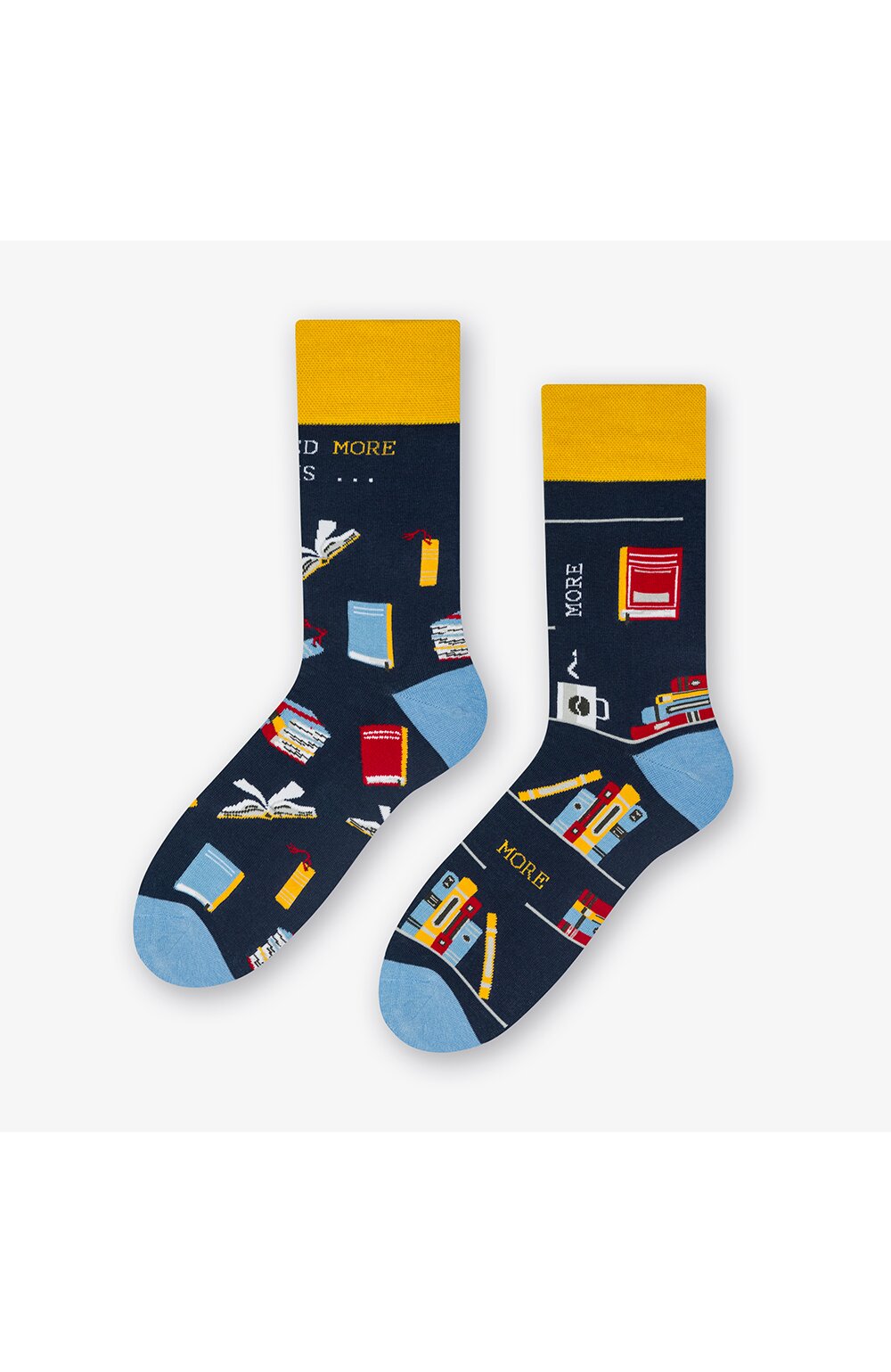 Sosete barbati, bleumarin cu model asimetric books - more s079-a013