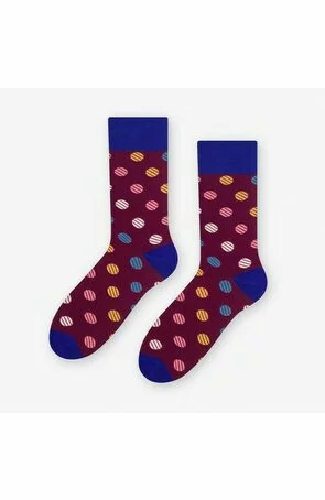 Sosete barbati - Sosete colorate - Sosete lungi - fabricate din bumbac, cu model cu buline colorate - Happy socks - More S051-088 Balls