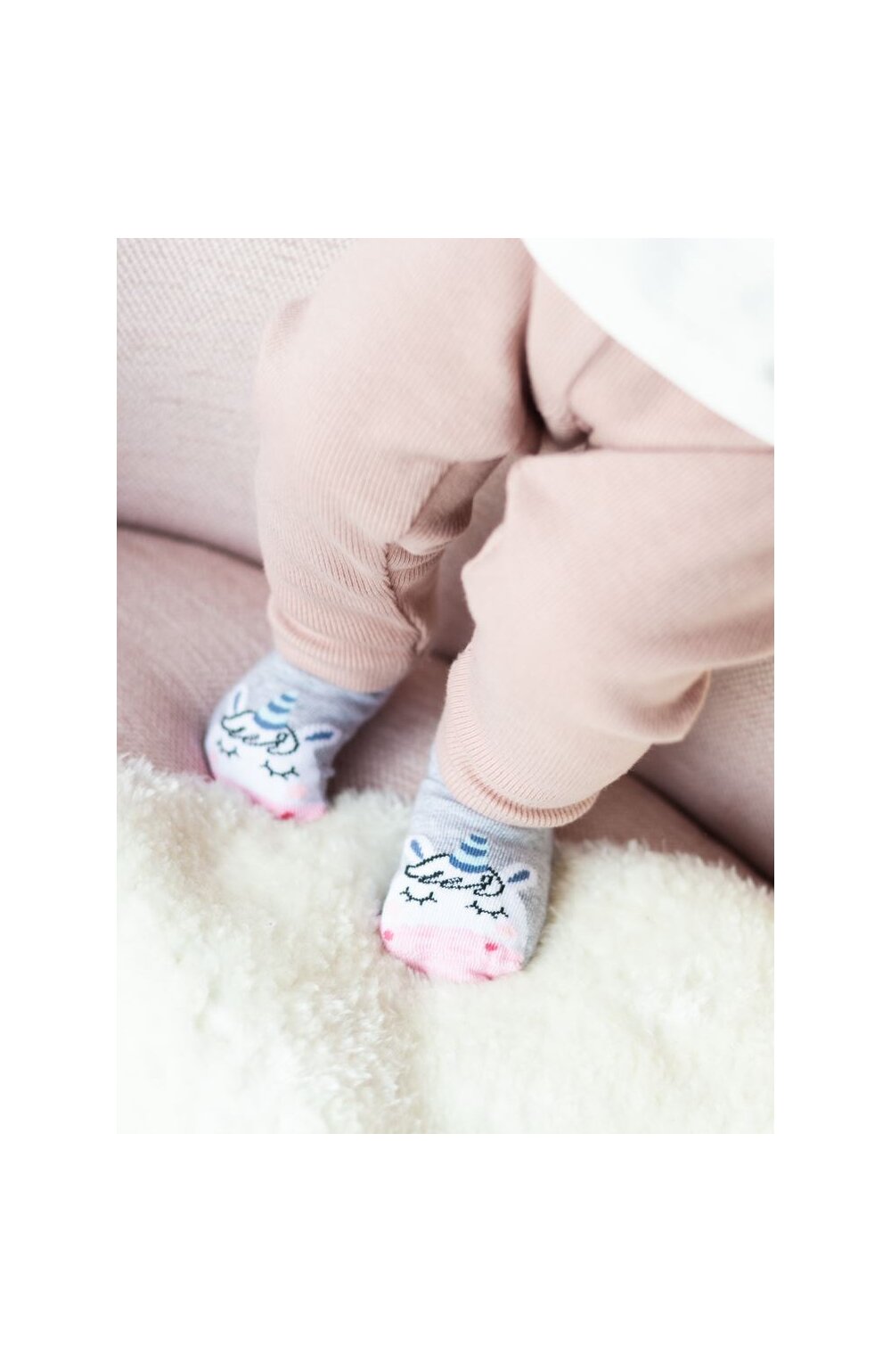 Sosete pentru bebelusi, model unicorn, marimi 11-25 – Steven S138-140 gri roz carouri imagine noua 2022