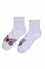 Sosete dama, model fluture - Steven S099-606D gri melange