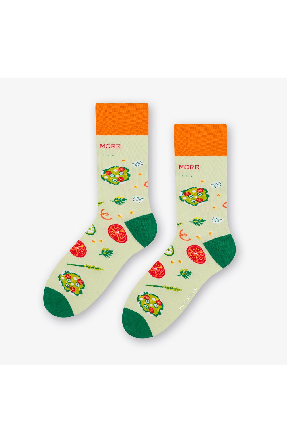 Sosete dama, verde pal cu model salad - more s078-138
