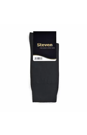 Sosete barbati business, bumbac mercerizat, culoare gri inchis - Steven S087-GRII