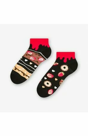 Sosete scurte barbati - Sosete colorate - din bumbac, cu model asimetric - Happy socks - More S035-007 Cookies