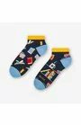 Sosete scurte barbati, model asimetric Travels Low - Happy socks - More S035-008 bleumarin