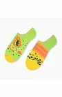 Talpici dama - Sosete dama - din bumbac, cu model asimetric - Happy socks - More S005-001 Papayas