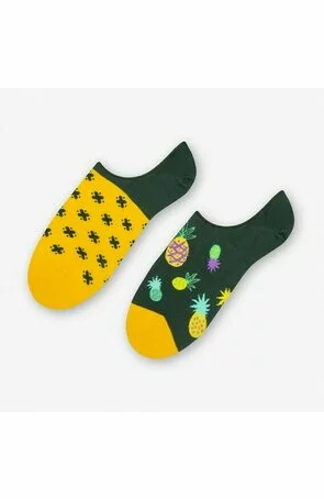 Talpici dama - Sosete dama - din bumbac, cu model asimetric - Happy socks - More S005-004 Pineapples