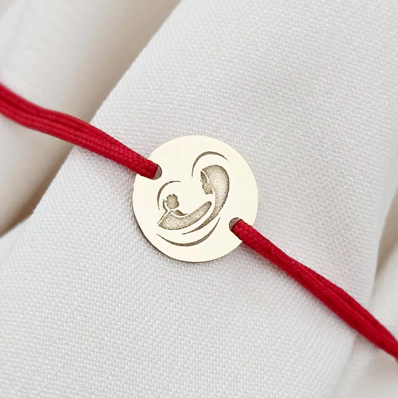 14K Szűzanya Karkötő állítható zsinórral