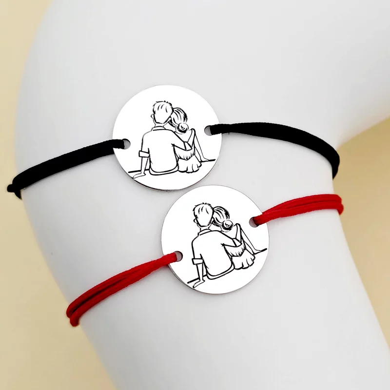 Ezüst Karkötő Szett állítható zsinórral - Testvérpár/Szerelmespár