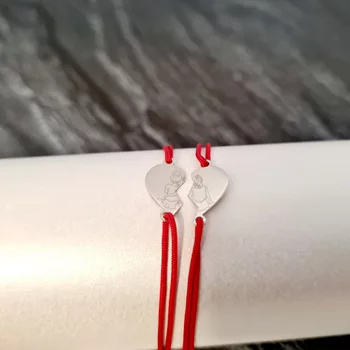 14K Nővér/Barátnő Puzzle Karkötő Szett állítható zsinórral A
