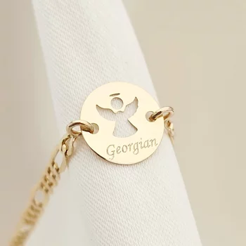 9K Kislány/Kisfiú Örzőangyal Karkötő lánccal