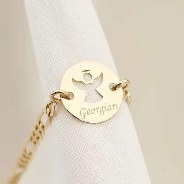 9K Kislány/Kisfiú Örzőangyal Karkötő lánccal