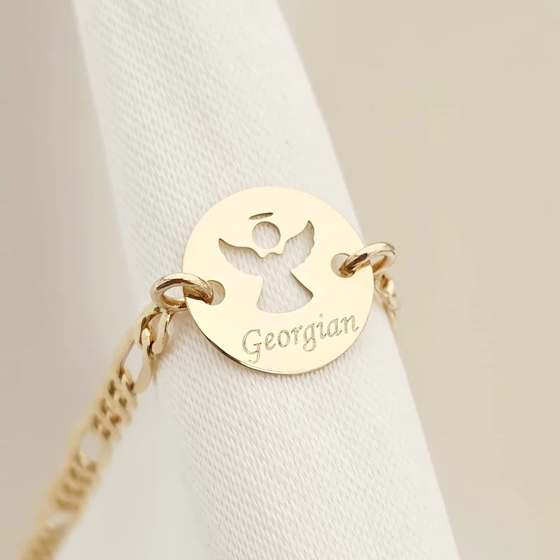 9K Kislány/Kisfiú Örzőangyal Karkötő lánccal